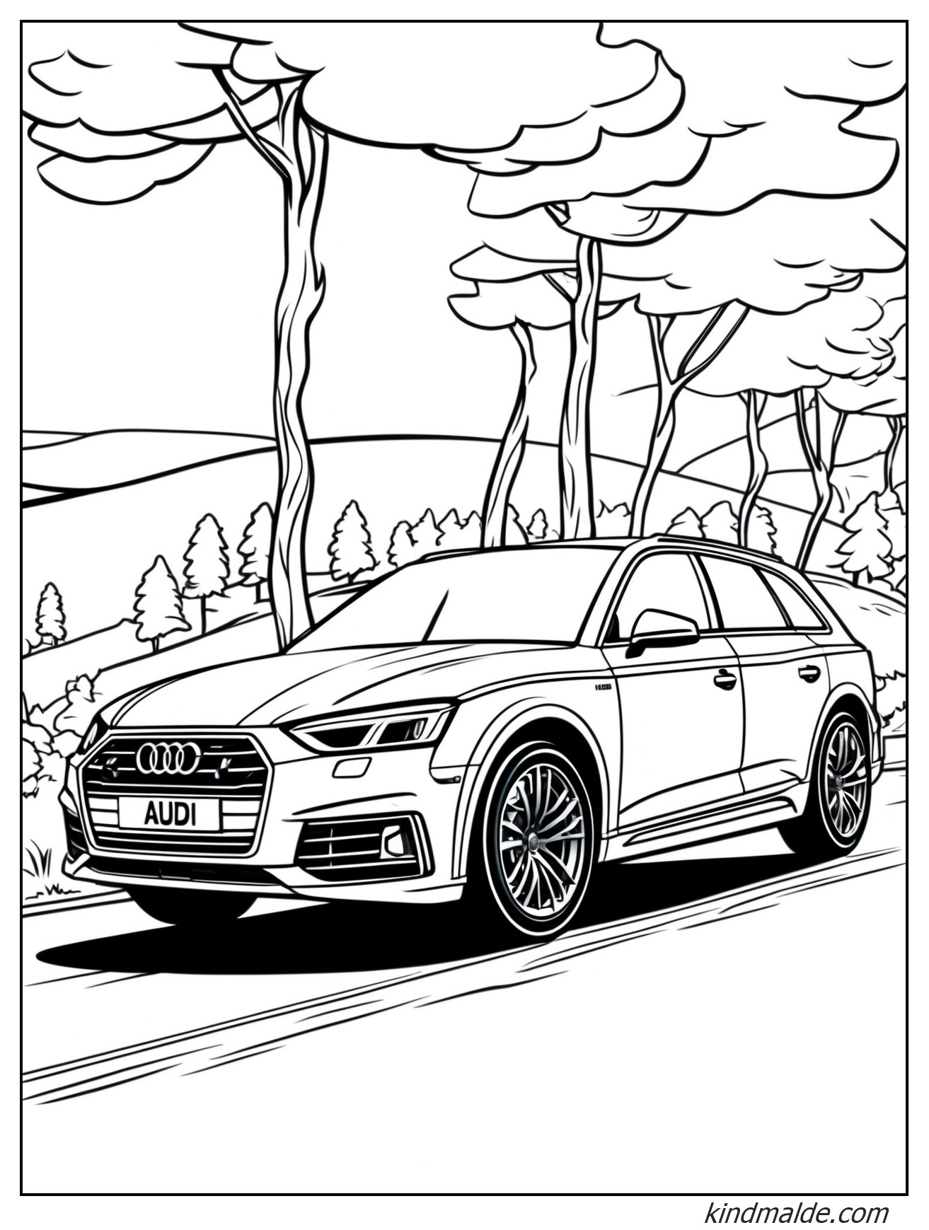 Malvorlage Audi SUV zum Ausdrucken