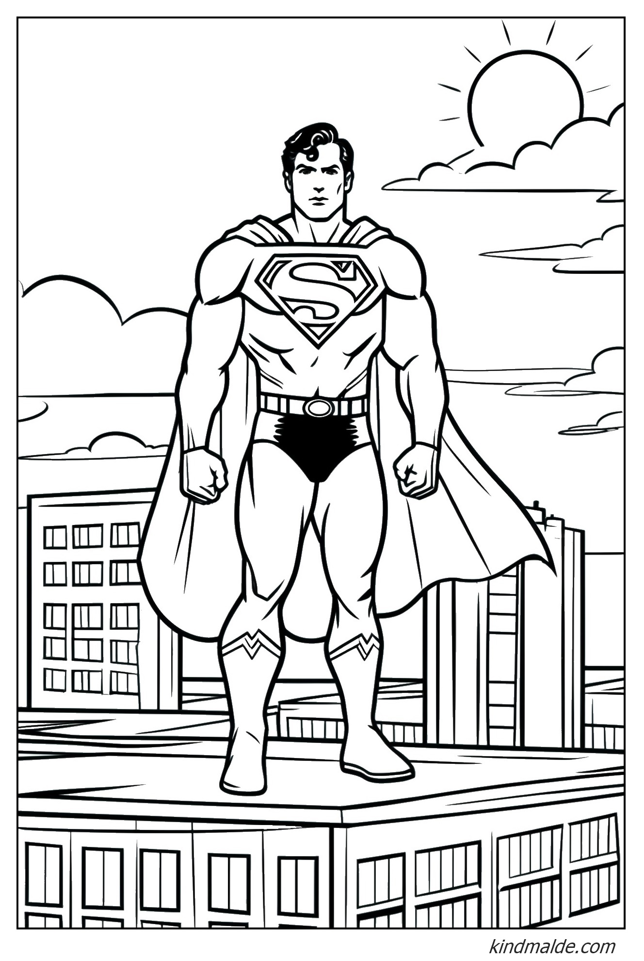 Ausmalbild Superman mit Superkräfte zum Ausdrucken