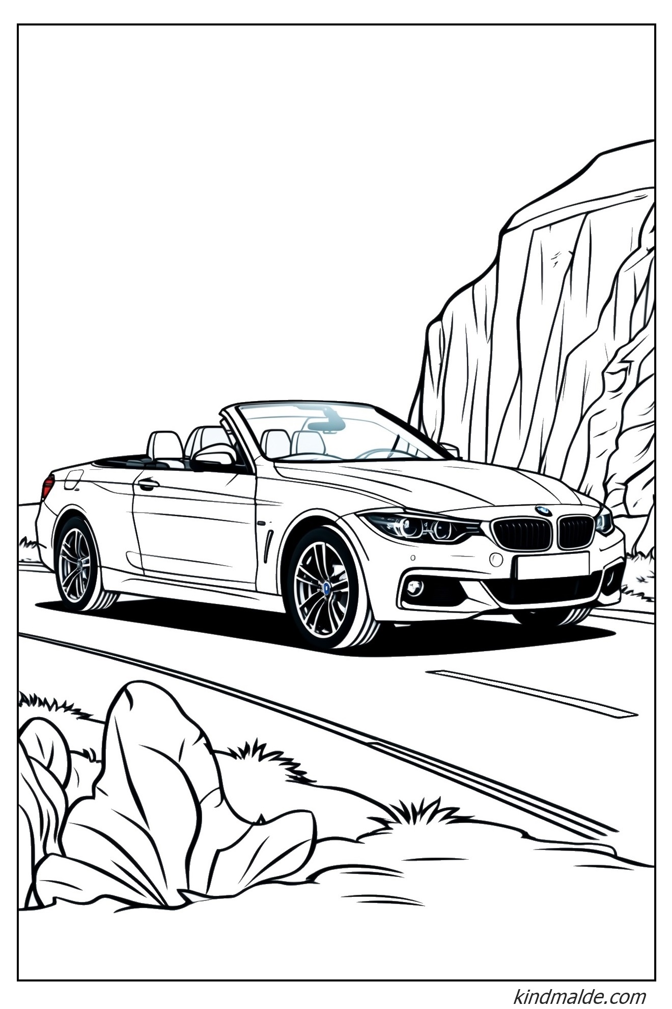 Ausmalbild Cabrio Sport BMW