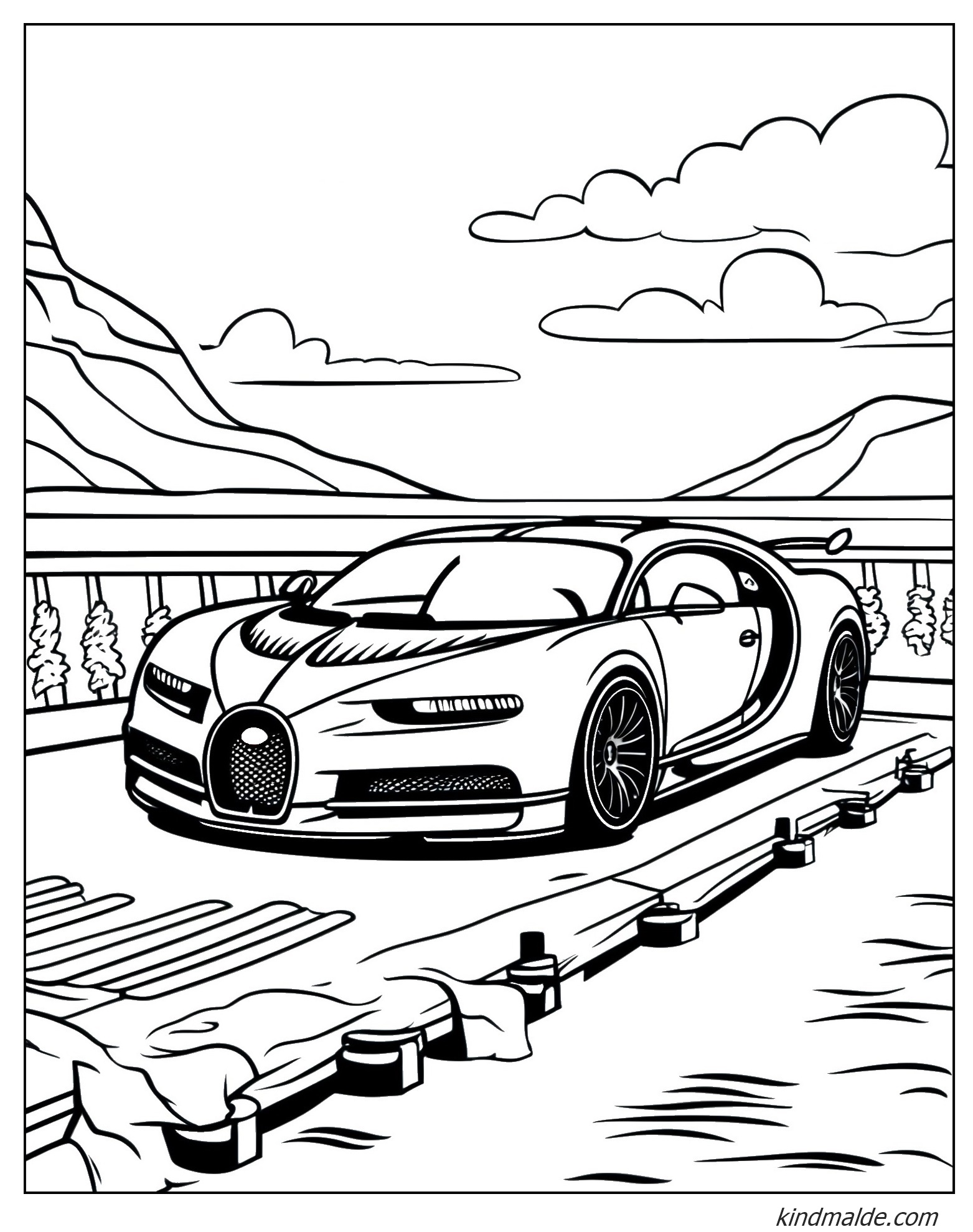 Bugatti Vision Ausmalbild zum Ausdrucken