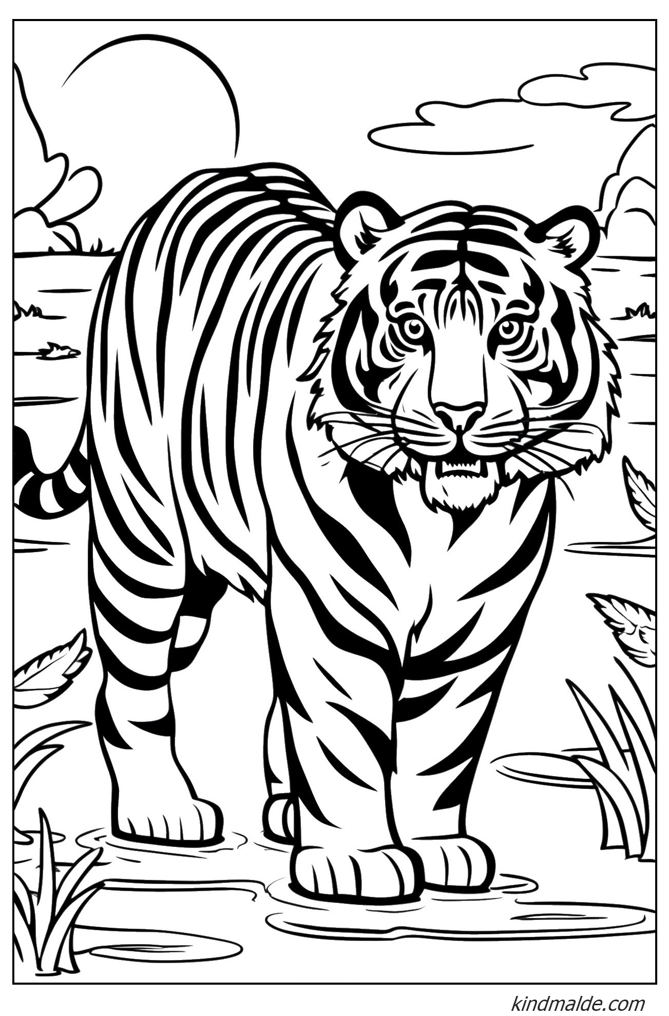 Detaillierter Tiger Ausmalbild