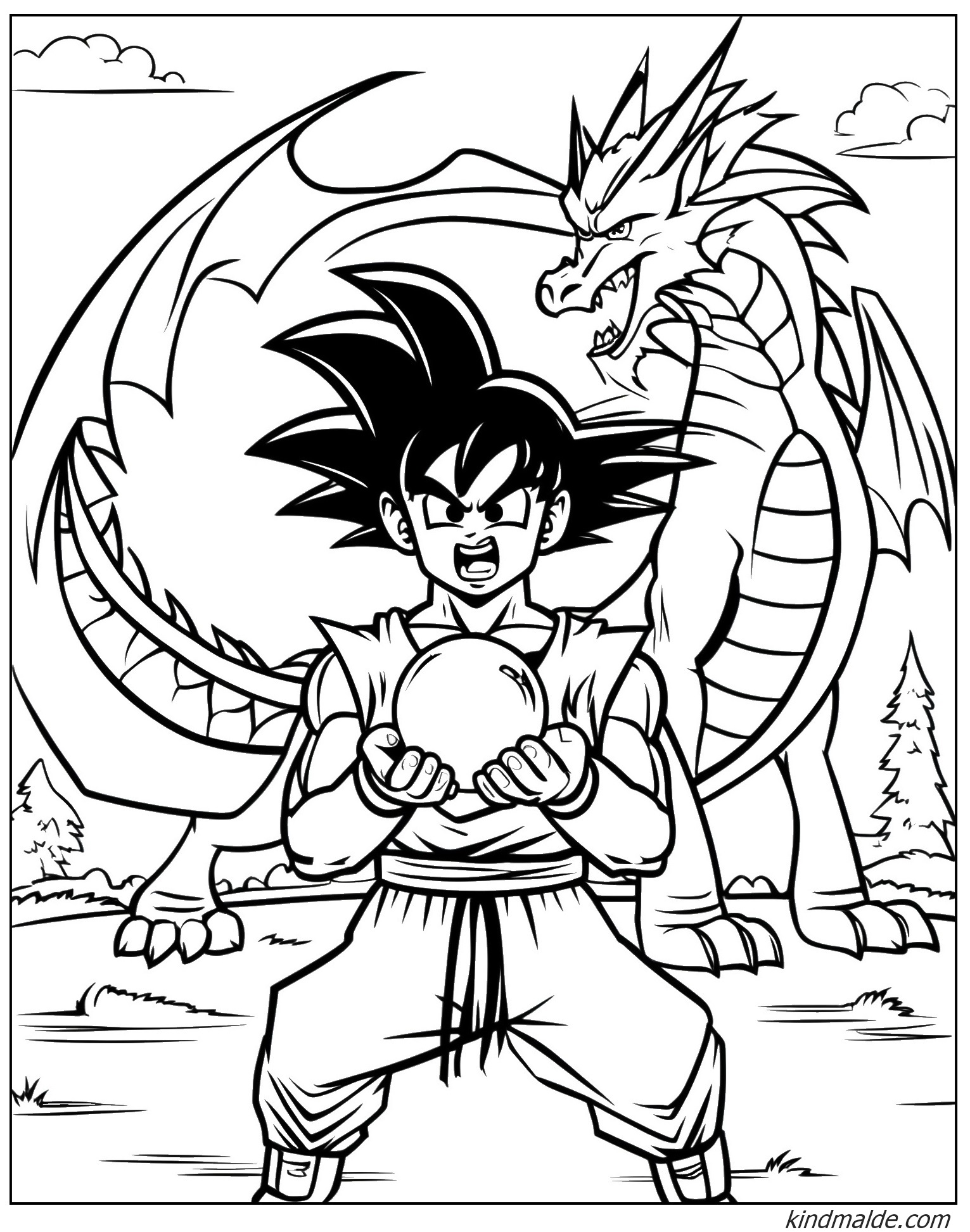 Ausmalbild Dragon Ball Son Goku