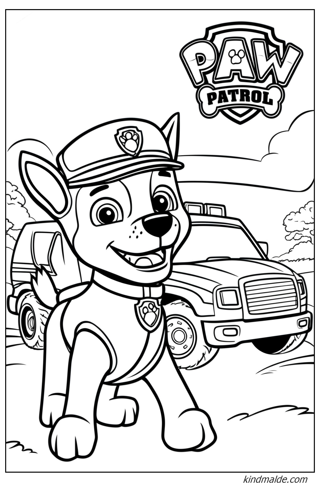 Einfacher Paw Patrol Ausmalbild