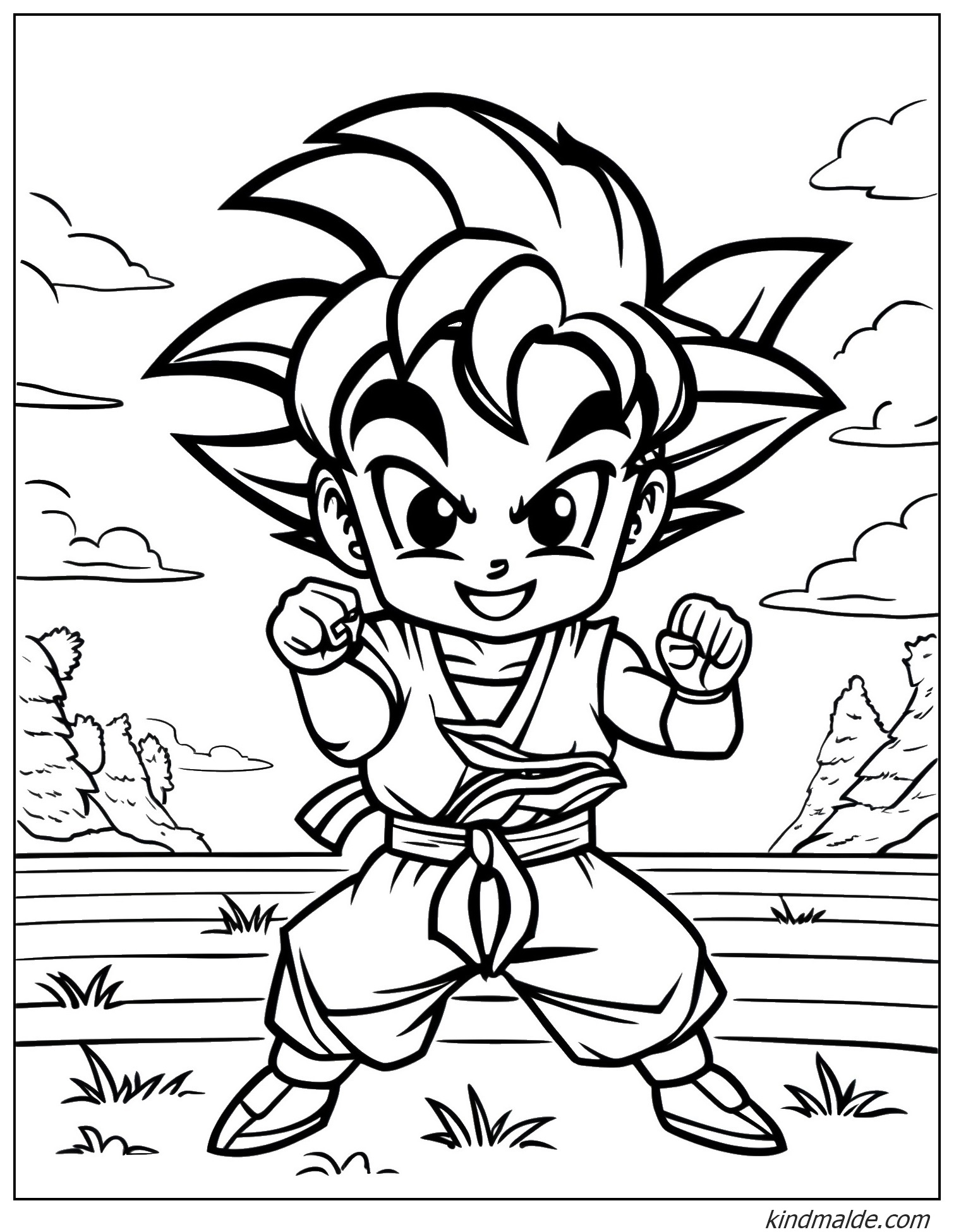 Karate Goku zum Ausmalen