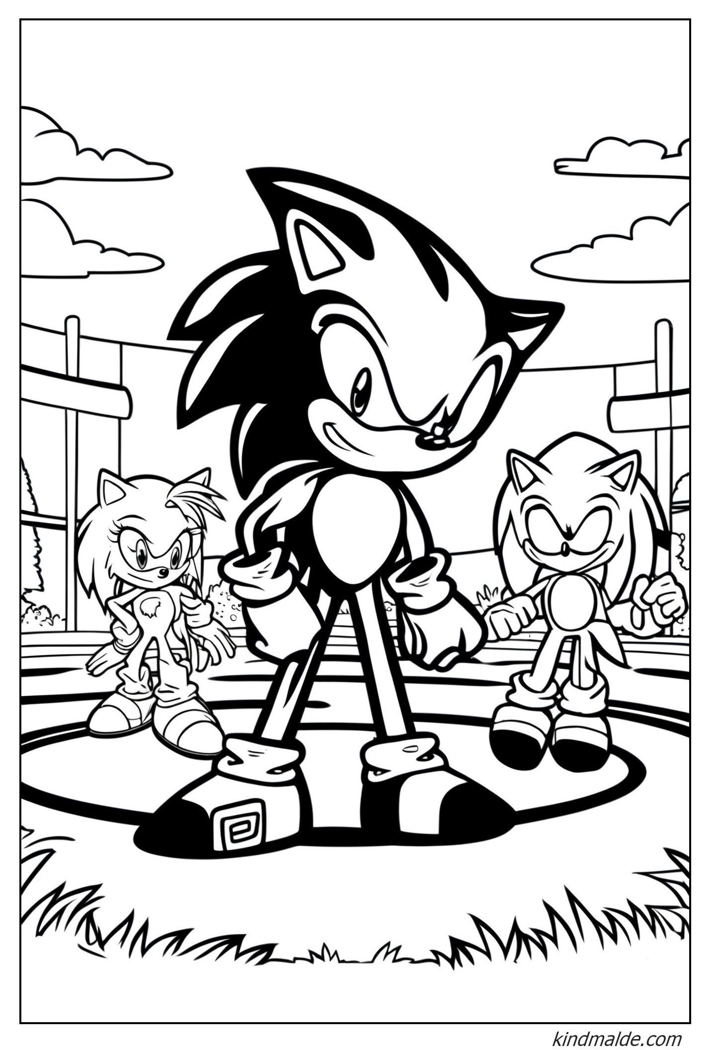 Ausmalbild Sonic und seine Freunde Kostenlos als pdf