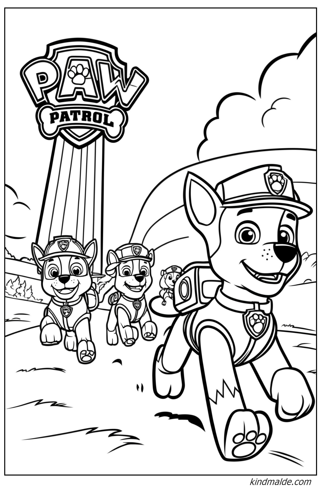 Paw Patrol Malvorlage für Kinder