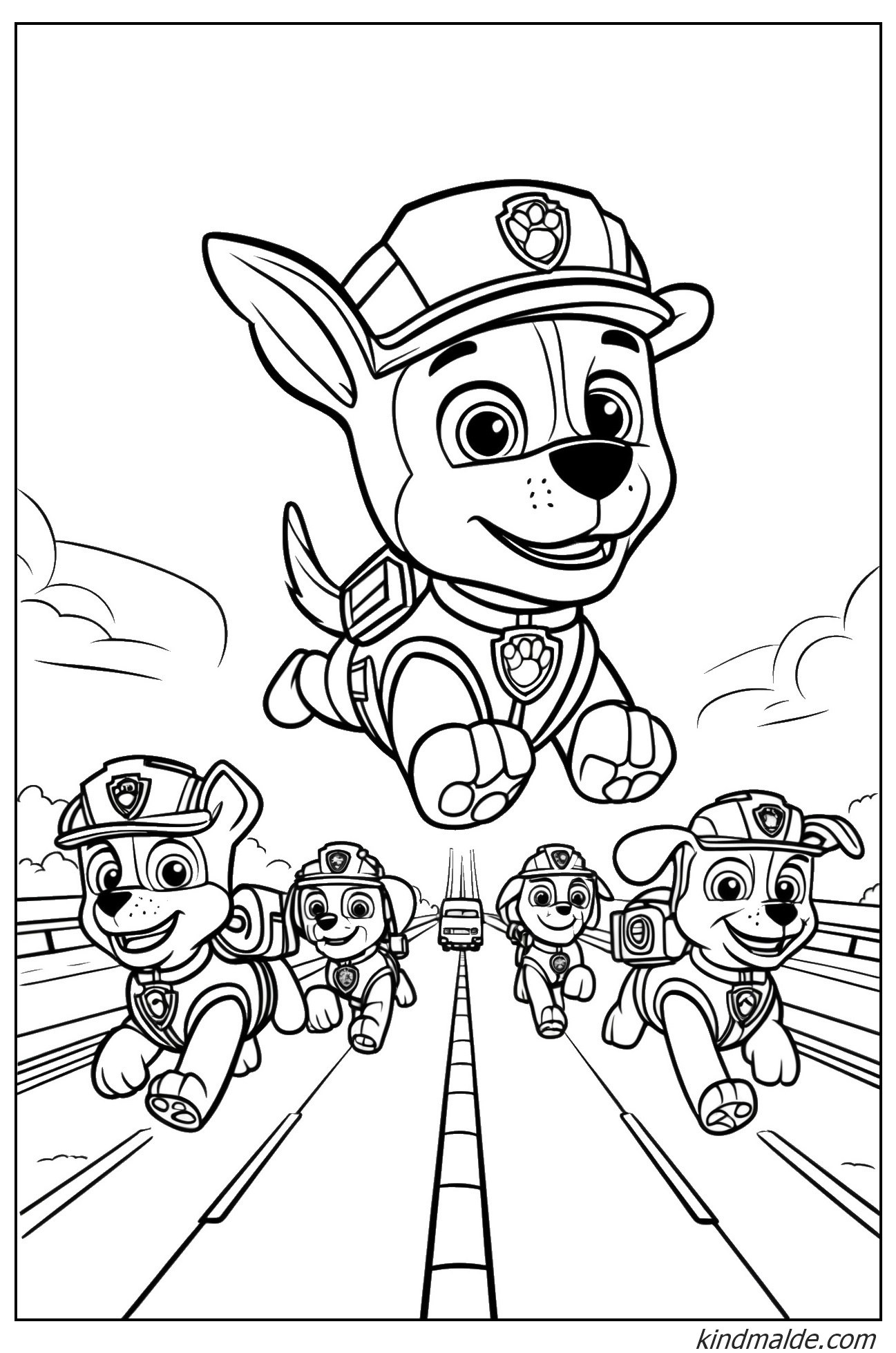 Ausmalbild Paw Patrol Zeichentrick